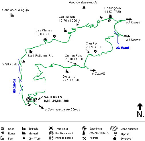 Mapa (Alta Garrotja.   Bassegoda)