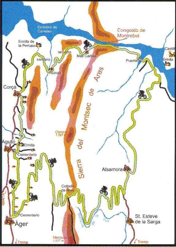 Mapa (Montsec de Ares. Ruta por la sierra)
