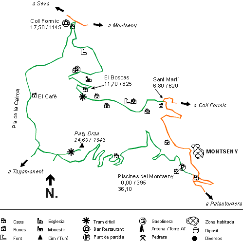 Mapa (Montseny.  Puig Drau)